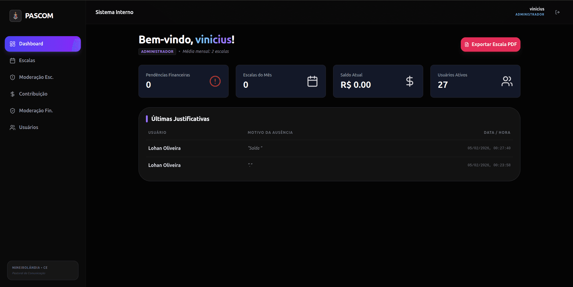 PASCOM Mineirolândia screenshot 1